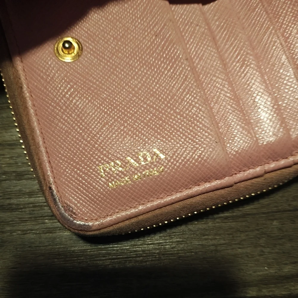 Prada Saffiano Lux Leather Compact Wallet
